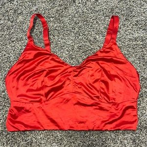 Auden XL Red Satin-Front Bralette